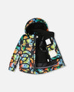 Two-Piece Play Snowsuit With Allover Print Jacket Smiley Face