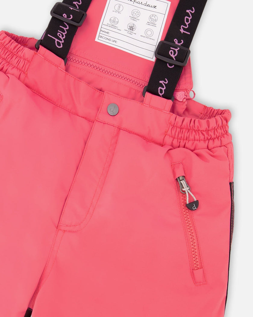 Two-Piece Play Snowsuit Flash Coral With Butterfly Print Jacket