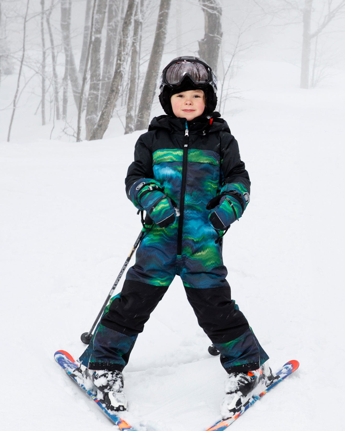 One-Piece Teknik Snowsuit Aurora Borealis
