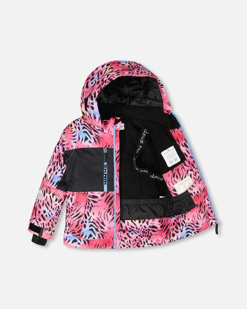 Two-Piece Teknik Snowsuit Multicolor Leopard And Zebra