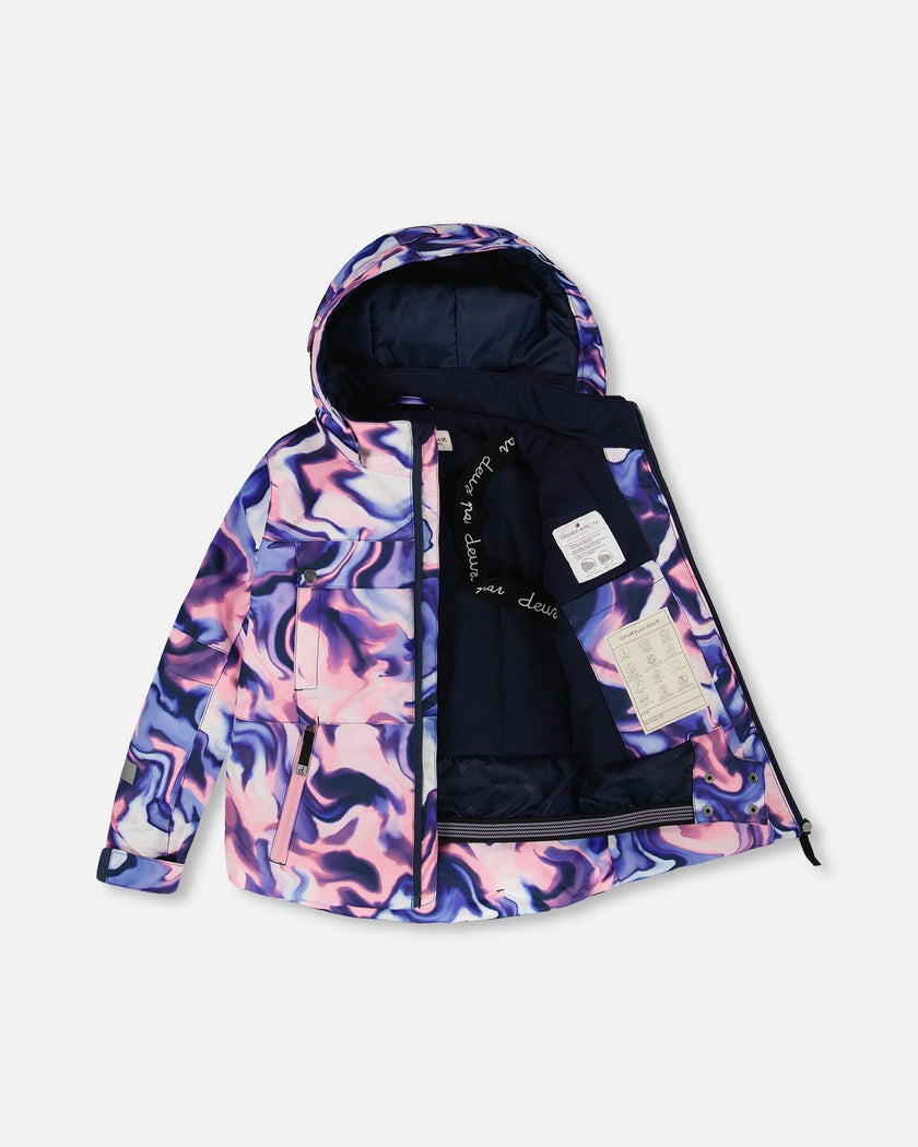 Two-Piece Teknik Snowsuit Pink And Blue Marble