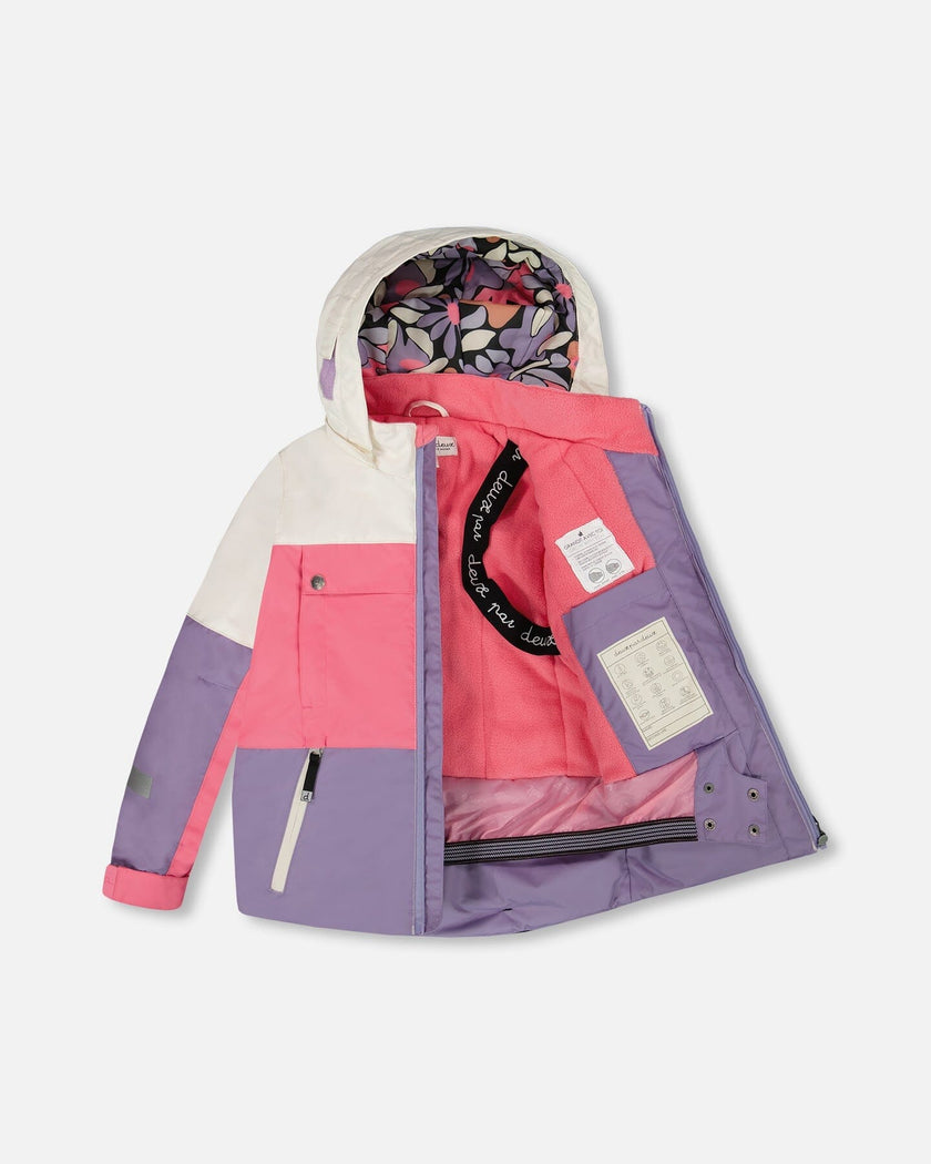 Two-Piece Teknik Snowsuit Black Retro Flower Print