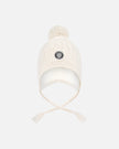 Lined Winter Hat With Pompom Off-White