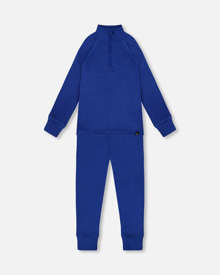 Two-Piece Thermal Underwear Set Blue