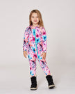 One-Piece Thermal Underwear Pink Watercolor Flower Print