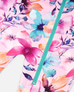 One-Piece Thermal Underwear Pink Watercolor Flower Print