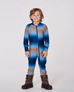 One-Piece Thermal Underwear Blue And Beige Gradient