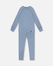 Merino Wool Base Layer Set Blue Gray