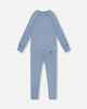 Merino Wool Base Layer Set Blue Gray