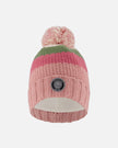 Lined Knit Pompom Hat Pink And Green