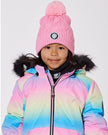 Lined Knit Pompom Hat Pink