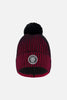 Lined Knit Pompom Hat Red And Black