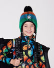 Lined Peruvian Knit Winter Hat With Pompom Multicolor