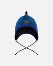 Lined Dino Peruvian Knit Winter Hat With Pompom Blue