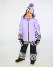 Lined Knit Pompom Hat Black, White And Lilac