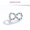 925 Sterling Silver Clear 5A Crystal Collection Family Heart X-Shape Charm Beads for Charm Bracelet & Necklace Pendant