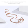 925 Sterling Silver Cat Heart Chain Bracelet