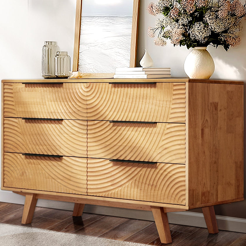 Harmony Solid Wood Dresser with 6 Drawers