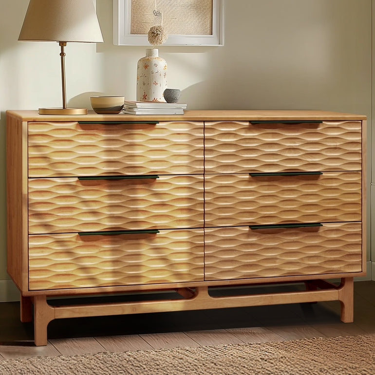 Elara Solid Wood Dresser with 6 Drawers