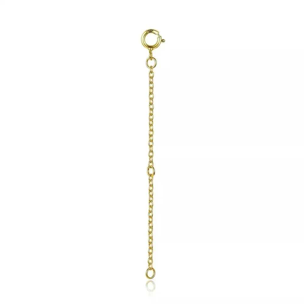 14K Gold Plated 925 Sterling Silver Necklace Extension Chains With Lobster Clasps For Diy Jewelry Making