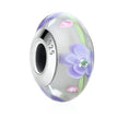 925 Sterling Silver Pink Flower Murano Glass Beads - Diy Bracelet Charms For A Festive Touch (Scz001)