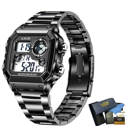 LIGE Brand Men Digital Watch Shock Military Sport Watches Fashion Waterproof Electronic Wristwatch Mens Reloj Inteligente Hombre