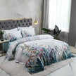 Wild Whimsy 600 TC Floral Cotton Duvet Set - White/Aqua