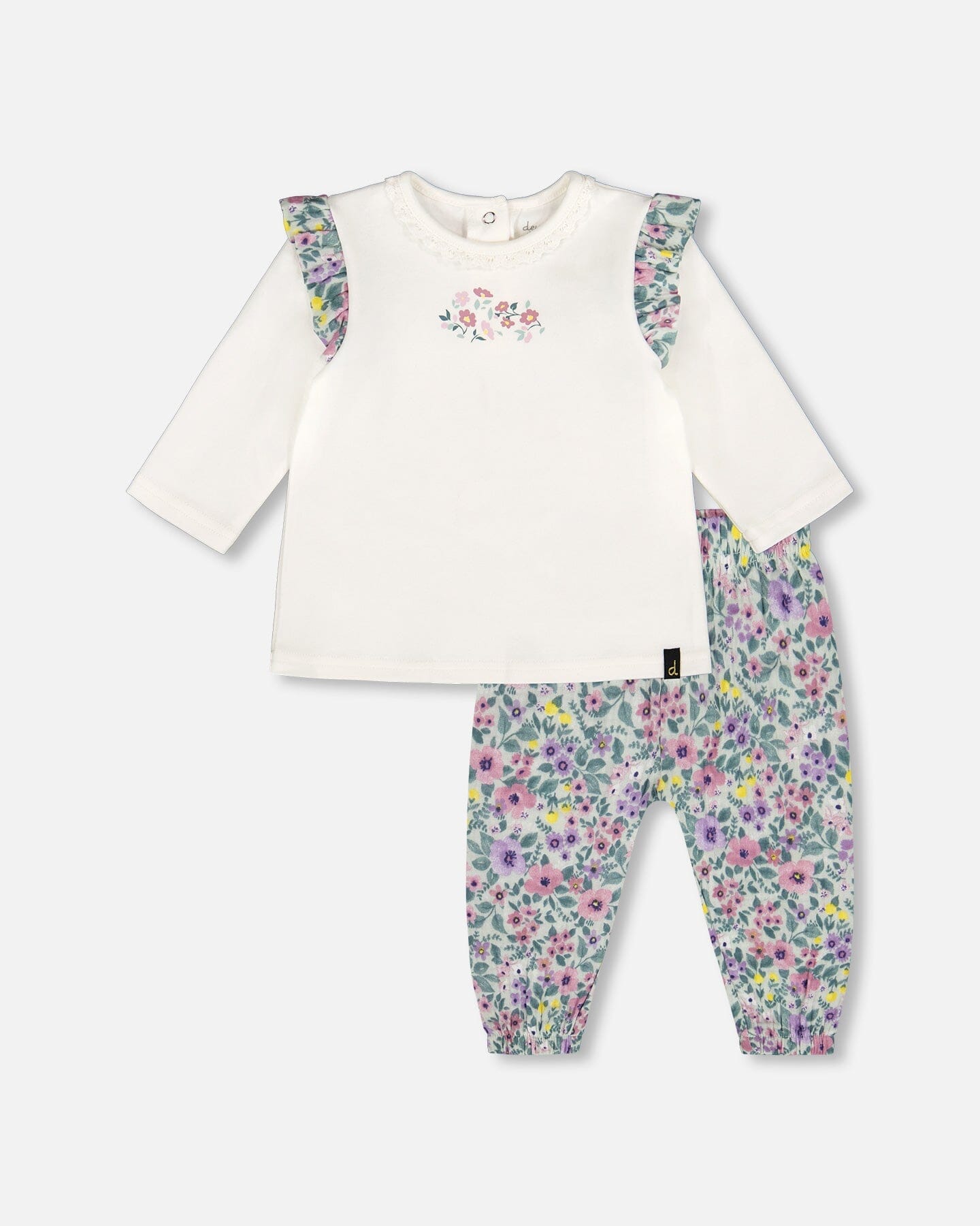 Organic Cotton Off-White Top And Muslin Pants Set