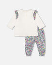 Organic Cotton Off-White Top And Muslin Pants Set