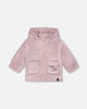 Hooded Zip Plush Jacket Neutral Purple