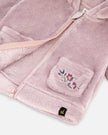 Hooded Zip Plush Jacket Neutral Purple