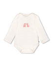 Organic Cotton Long Sleeve Romper Off-White Floral