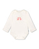 Organic Cotton Long Sleeve Romper Off-White Floral