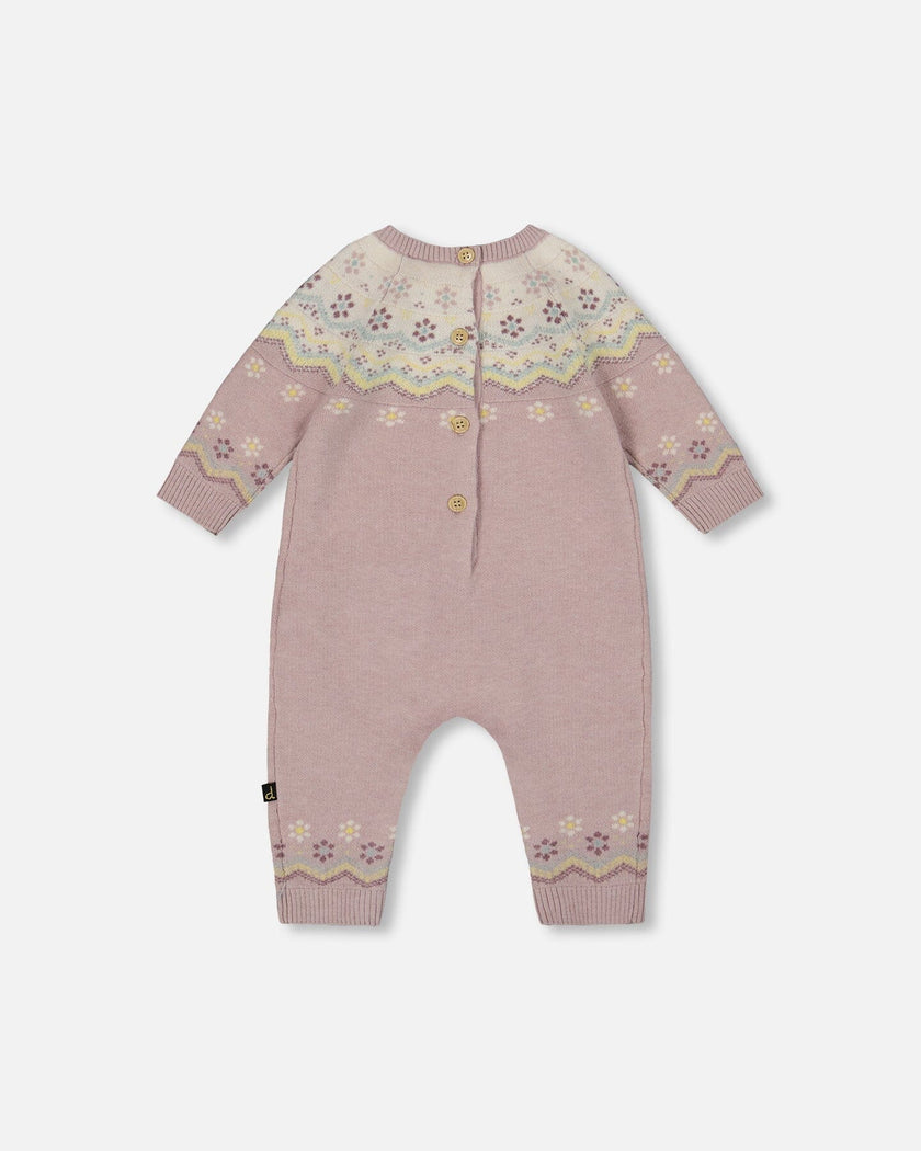 Jacquard Knitted Romper Keepsake Lilac