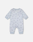 Organic Cotton One-Piece And Baby Romper Blue Bear Print