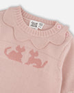 Knitted Top And Pant Set Light Pink