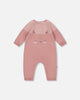 Knitted Bi-Color Cat Romper Old Pink