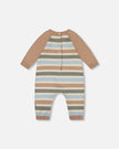 Knitted Romper Blue And Green Stripes
