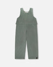 Stretch Velour Faux-Layered Overalls Jade Green
