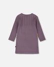 Jacquard Sweater Dress With Polka Dot Pattern Purple Gray