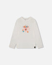 Organic Cotton Long Sleeve T-Shirt Off-White With Hot Chocolate