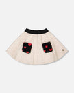 Glittering French Terry Skirt Beige And Black