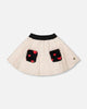 Glittering French Terry Skirt Beige And Black