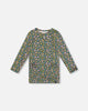 Jersey Tunic Green With Floral Print