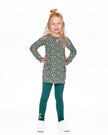 Jersey Tunic Green With Floral Print