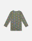 Jersey Tunic Green With Floral Print
