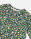 Jersey Tunic Green With Floral Print