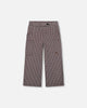 Jacquard Knit Flare Pants With Houndstooth Pattern