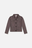 Jacquard Knit Jacket With Houndstooth Pattern