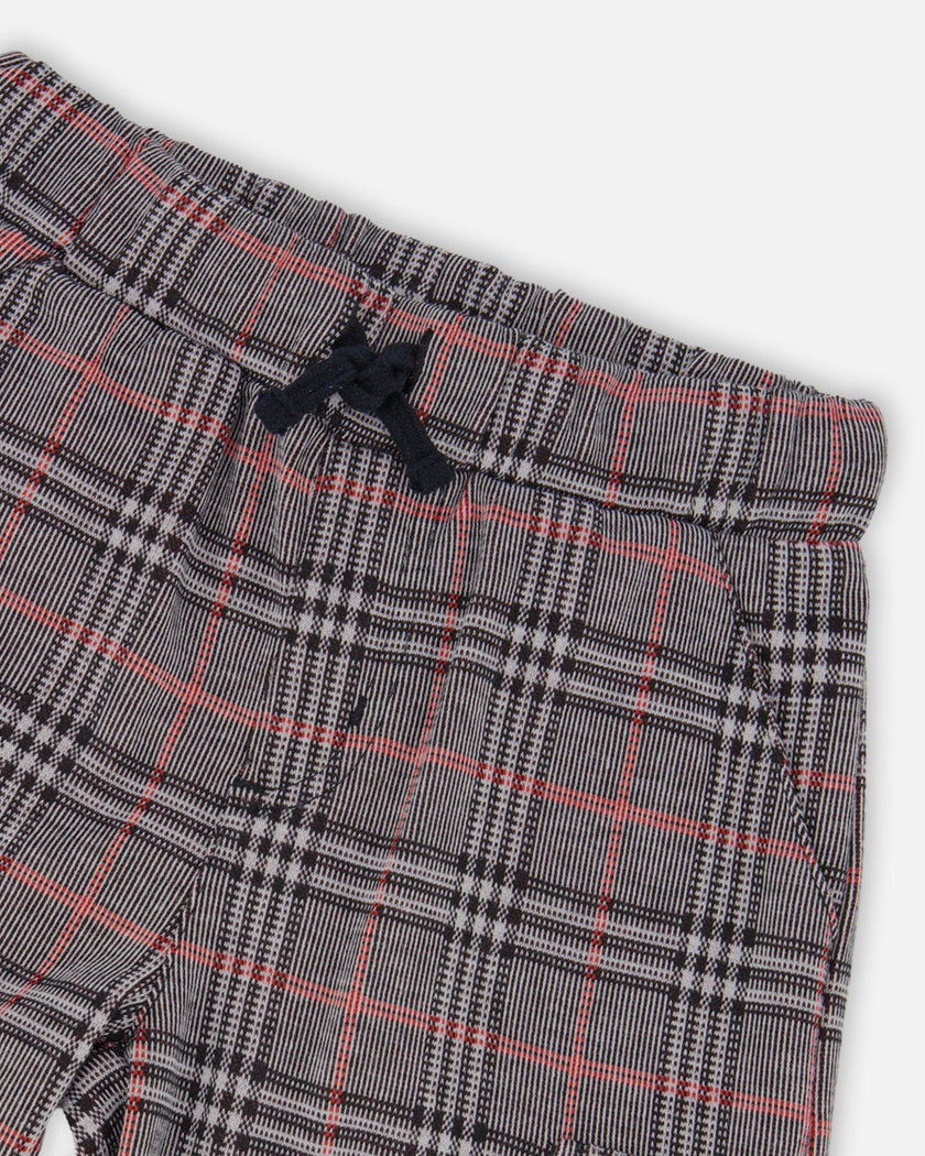 Plaid Cargo Pant Gray And Black